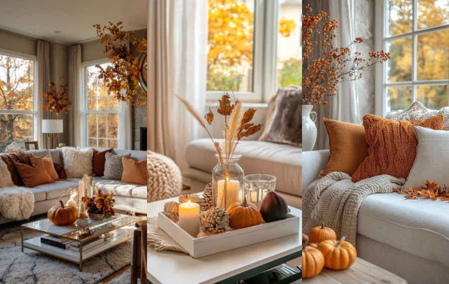 jesenná výzdoba obývačky